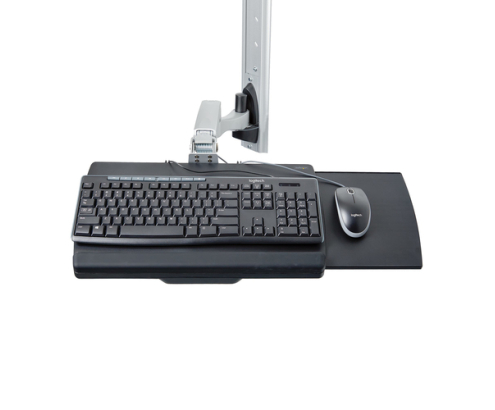 StarTech.com Estación de Trabajo Soporte de Pared para Monitor VESA de 27 Pulgadas (10kg) con Bracket para CPU / Ordenador y Bandeja para Teclado y R
