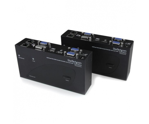 StarTech.com Extensor de Consola KVM por Cat 5 Ethernet (200m) con USB y VÍ­deo VGA Doble - Negro