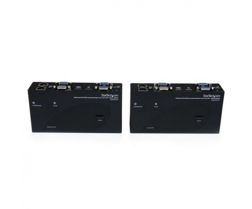 StarTech.com Extensor de Consola KVM por Cat 5 Ethernet (200m) con USB y VÍ­deo VGA Doble - Negro