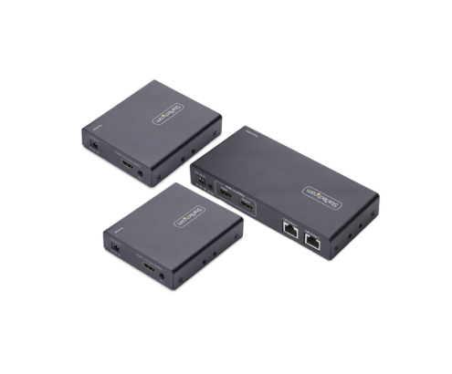 StarTech.com Extensor Divisor de 2 Puertos HDMI 4K 60Hz por Cable CAT6 Ethernet - Juego de Distribución 1x2 HDMI con IR y Power over Cable - Hasta 70