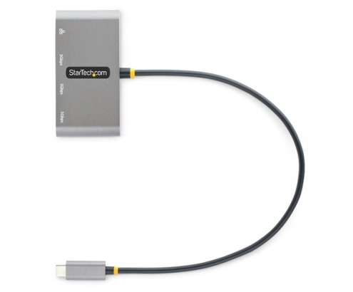 StarTech.com Hub Adaptador USB-C con Ethernet de 3 Puertos USB-A - Red Ethernet Gigabit RJ45 - USB 3.0 5Gb - Alimentado por el Bus - Cable de 30cm - L