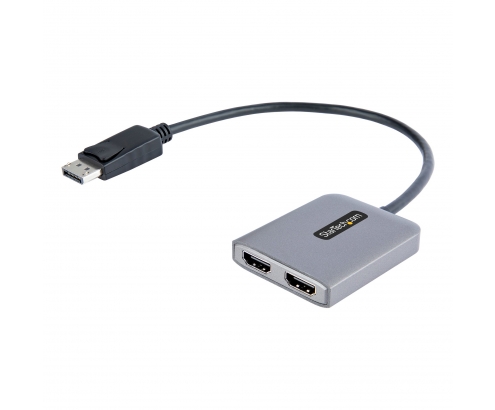 StarTech.com Hub Concentrador MST DisplayPort a 2 Puertos HDMI - HDMI Doble de 4K a 60Hz - Adaptador Multimonitor DisplayPort con Cable de 30cm - Ladr