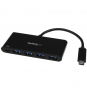StarTech.com Hub Concentrador USB 3.0 de 4 Puertos con PD Entrega de Potencia - Adaptador USB-C a 4x USB-A - Negro