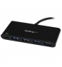 StarTech.com Hub Concentrador USB 3.0 de 4 Puertos con PD Entrega de Potencia - Adaptador USB-C a 4x USB-A - Negro