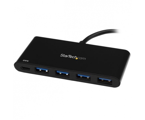 StarTech.com Hub Concentrador USB 3.0 de 4 Puertos con PD Entrega de Potencia - Adaptador USB-C a 4x USB-A - Negro