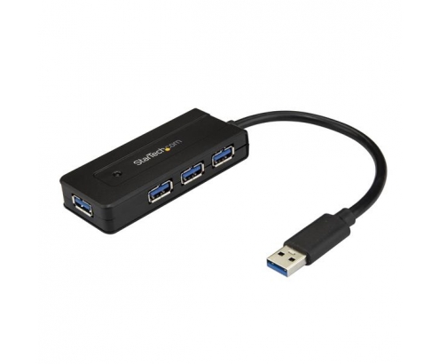 StarTech.com Hub Concentrador USB 3.1 de 4 Puertos - Mini Ladrón USB con Adaptador de Alimentación