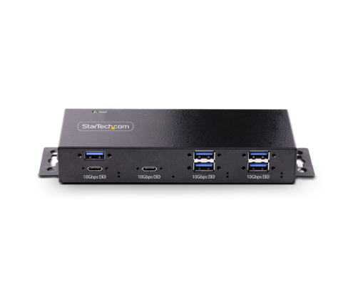 StarTech.com Hub Industrial de 7 Puertos USB de 10Gbps USB-A y USB-C - con Adaptador de Alimentación - Montable - Ladrón USB de 5 Puertos USB-A y 2