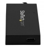 StarTech.com Hub Ladrón USB 3.0 de 4 Puertos - Concentrador de 3 Puertos USB-A y 1 Puerto USB-C - Incluye Adaptador de Alimentación Negro