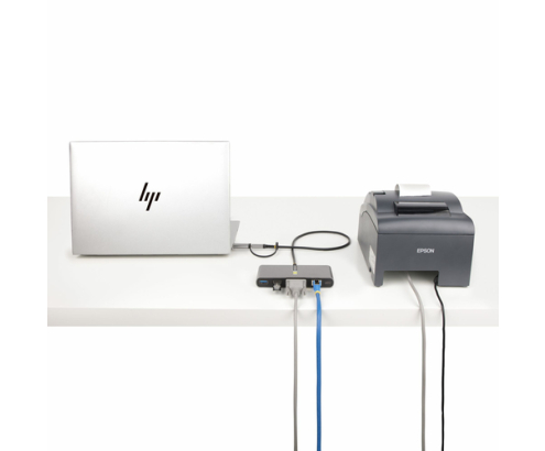 StarTech.com Hub Ladrón USB-C de 2 Puertos USB-A de 5Gbps con Red RJ45 Ethernet Gigabit y Puerto Serie DB9 RS232 FTDI - Concentrador USB - Entrega de