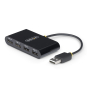 StarTech.com Hub USB 2.0 de 4 Puertos - Ladrón USB Alimentado por el Bus - 480Mbps - Hub Portátil Externo USB - Multiplicador USB - Protección de S