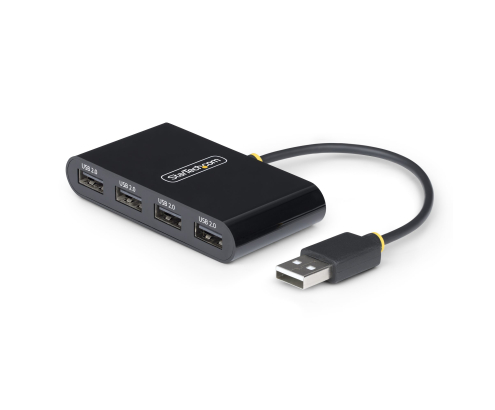 StarTech.com Hub USB 2.0 de 4 Puertos - Ladrón USB Alimentado por el Bus - 480Mbps - Hub Portátil Externo USB - Multiplicador USB - Protección de S