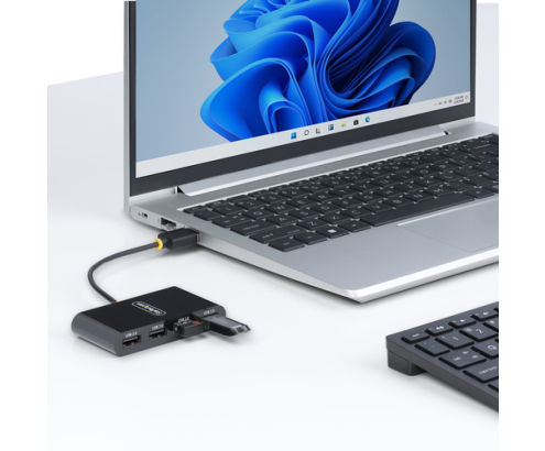StarTech.com Hub USB 2.0 de 4 Puertos - Ladrón USB Alimentado por el Bus - 480Mbps - Hub Portátil Externo USB - Multiplicador USB - Protección de S
