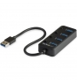 StarTech.com Hub USB 3.0 de 4 Puertos - Ladrón USB de 4 Puertos USB-A con Interruptores Individuales de Encendido/Apagado Negro 