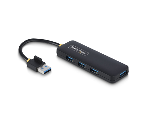 StarTech.com Hub USB-A de 4 Puertos - Ladrón USB de 4 Puertos - Alimentado por el Bus - USB 3.0 de 5Gbps - Hub Portátil para Viajes - Protección de