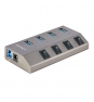 StarTech.com Hub USB-C Autoalimentado de 4 puertos con Interruptores Individuales - Concentrador USB 3.0 a 5 Gbps con Fuente de Alimentación - Ladró