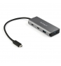 StarTech.com Hub USB-C de 4 Puertos - 10Gb - Alimentado - 2xUSB-A 2xUSB-C Negro Gris