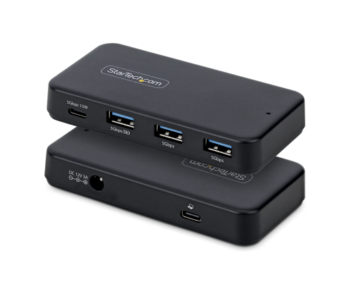 StarTech.com Hub USB-C y Tipo A de 4 Puertos - Ladrón USB de 5Gbps - Autoalimentado - Con Cable Host Tipo C y USB-A - 1x USB-C y 3x USB-A (1x BC 1.2)