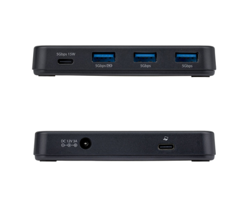 StarTech.com Hub USB-C y Tipo A de 4 Puertos - Ladrón USB de 5Gbps - Autoalimentado - Con Cable Host Tipo C y USB-A - 1x USB-C y 3x USB-A (1x BC 1.2)
