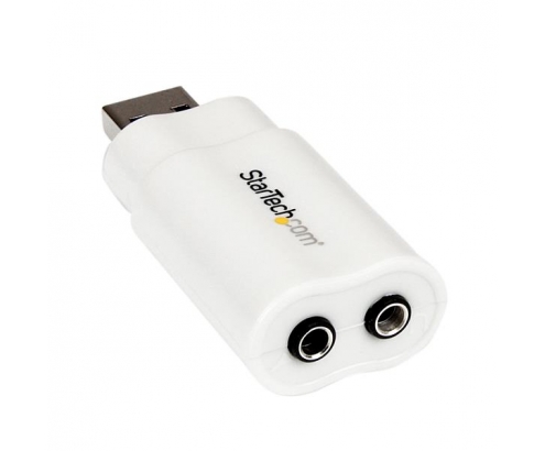 StarTech.com ICUSBAUDIO Tarjeta de Sonido Estéreo USB Externa Adaptador Conversor Blanco