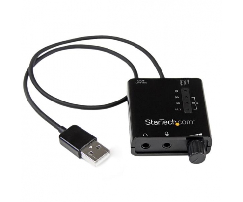 StarTech.com ICUSBAUDIO2D Tarjeta de Sonido Estéreo USB Externa Adaptador Conversor Salida SPDIF Negro