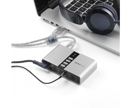 StarTech.com ICUSBAUDIO7D Tarjeta de Sonido 7.1 USB Externa Adaptador Conversor puerto SPDIF Audio Digital Í“ptico