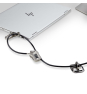 StarTech.com Juego de Candado para Ordenador de Sobremesa o Portátil y Periféricos - Cable de 3m de Acero - Candado Antirrobo - K-Slot - para 3 Disp