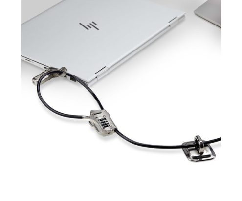 StarTech.com Juego de Candado para Ordenador de Sobremesa o Portátil y Periféricos - Cable de 3m de Acero - Candado Antirrobo - K-Slot - para 3 Disp