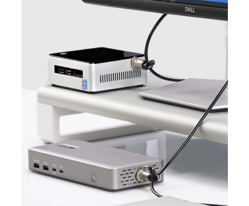 StarTech.com Juego de Candado para Ordenador de Sobremesa o Portátil y Periféricos - Cable de 3m de Acero - Candado Antirrobo - K-Slot - para 3 Disp