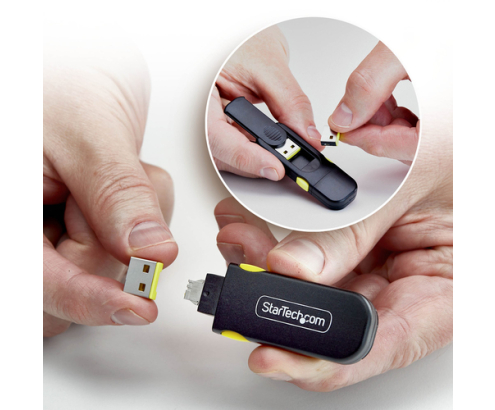 StarTech.com Llave de Bloqueo USB-A - 4 Tapones Antipolvo USB-A con Pestillo - Protectores Guardapolvos de Puerto USB a Presión - Reutilizables