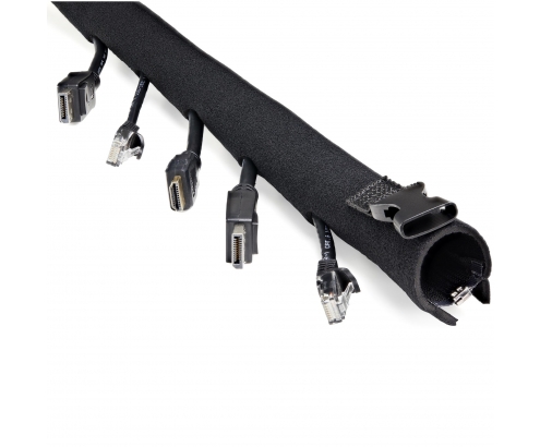 StarTech.com Manga de 1m de Neopreno con Cremallera para Gestión de Cableado - con 3cm de Diámetro - para Administración de Cables de Redes o AV - 