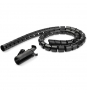 StarTech.com Manga de 2,5m en Espiral para Gestión de Cableado con Diámetro de 25mm negro 