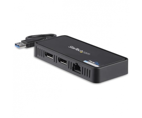 StarTech.com Mini Dock USB 3.1 a DisplayPort Doble con LAN GbE - 4K Doble de 60Hz negro