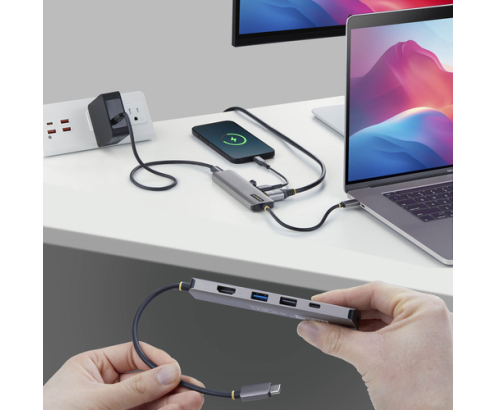 StarTech.com Mini Dock USB-C A HDMI - Adaptador Multipuertos Tipo C - PD de 140W - 4K 60Hz - Hub USB 10Gbps - Para MacBook / Dell / ThinkPad / HP