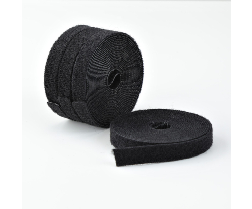 StarTech.com Paquete de 4 Bobinas de 4,6m de Bridas de Gancho y Bucle - 1,27cm de Ancho - Color Negro - Bridas Reutilizables - Bridas Sujetacables - B