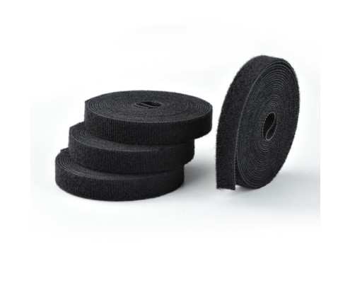 StarTech.com Paquete de 4 Bobinas de 4,6m de Bridas de Gancho y Bucle - 1,27cm de Ancho - Color Negro - Bridas Reutilizables - Bridas Sujetacables - B