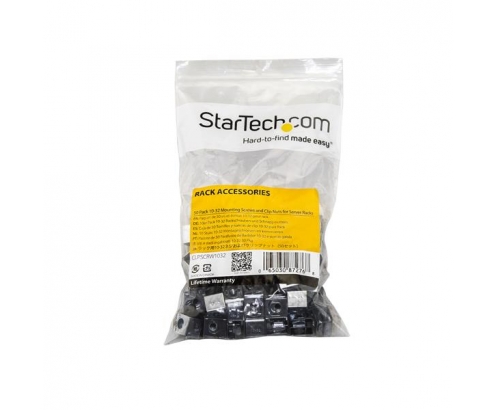 StarTech.com Paquete de 50 Tornillos 10-32 y Tuercas Clip para Armario Rack de Servidores