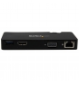 StarTech.com Replicador de Puertos USB 3.1 de Viajes con HDMI o VGA - Docking Station para Portatil - Negro - USB3SMDOCKHV 
