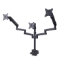 StarTech.com Soporte de Escritorio para 3 Monitores VESA 75x75/100x100 de 27 Pulgadas - Grommet o Abrazadera en C - Ajuste sin Herramientas - Brazo As