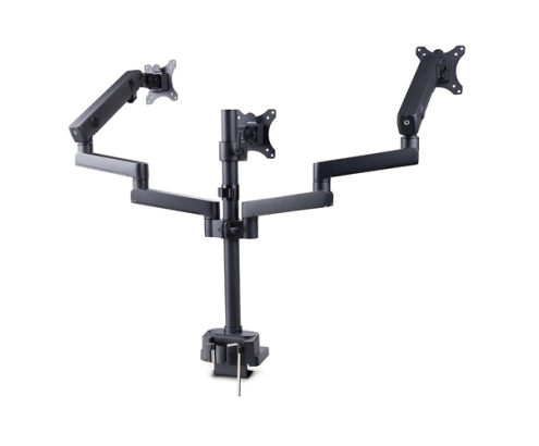 StarTech.com Soporte de Escritorio para 3 Monitores VESA 75x75/100x100 de 27 Pulgadas - Grommet o Abrazadera en C - Ajuste sin Herramientas - Brazo As