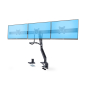 StarTech.com Soporte VESA de Sobremesa para Tres Monitores de 27 Pulgadas - 75x75/100x100 - Brazo de Soporte para 3 Monitores - Grommet o Mordaza - Aj