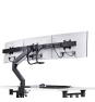 StarTech.com Soporte VESA de Sobremesa para Tres Monitores de 27 Pulgadas - 75x75/100x100 - Brazo de Soporte para 3 Monitores - Grommet o Mordaza - Aj