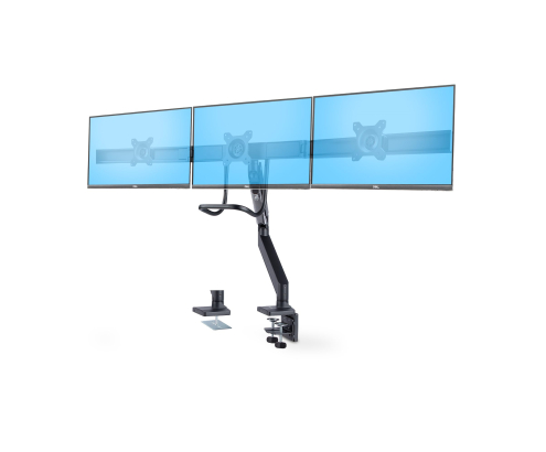 StarTech.com Soporte VESA de Sobremesa para Tres Monitores de 27 Pulgadas - 75x75/100x100 - Brazo de Soporte para 3 Monitores - Grommet o Mordaza - Aj