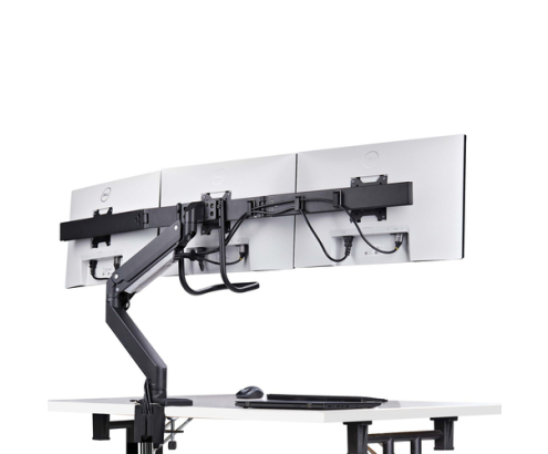 StarTech.com Soporte VESA de Sobremesa para Tres Monitores de 27 Pulgadas - 75x75/100x100 - Brazo de Soporte para 3 Monitores - Grommet o Mordaza - Aj