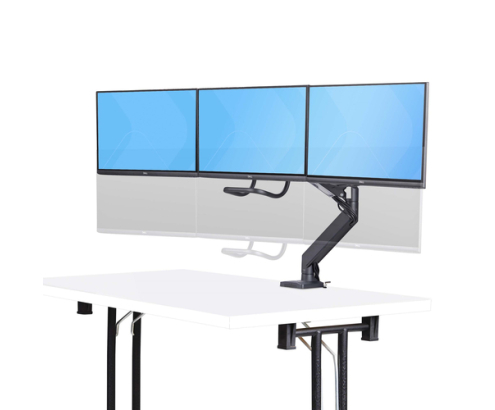 StarTech.com Soporte VESA de Sobremesa para Tres Monitores de 27 Pulgadas - 75x75/100x100 - Brazo de Soporte para 3 Monitores - Grommet o Mordaza - Aj