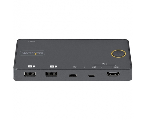 StarTech.com Switch Conmutador de 2 Puertos HÍ­brido USB-A HDMI y USB-C para 1 Monitor HDMI 2.0 4K de 60Hz para Ordenador de Sobremesa o Portátil - A