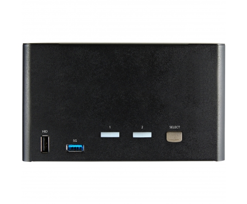 StarTech.com Switch Conmutador KVM de 2 Puertos DisplayPort 1.2 para 4 Monitores - DP HDR UHD 4K de 60Hz - Hub Ladrón de 2 Puertos USB 3.0 (5Gbps) - 