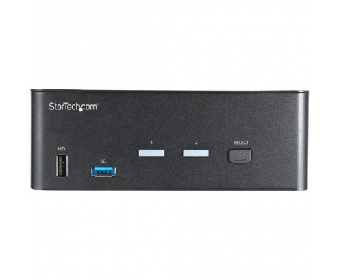 StarTech.com Switch Conmutador KVM de 2 Puertos HDMI 2.0 4K para 2 Monitores - VÍdeo de 4K y 60Hz Ultra HD - HDR - Hub Ladrón USB 3.0 de 2 Puertos y