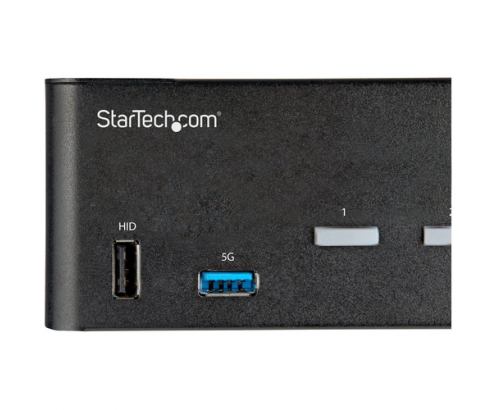 StarTech.com Switch Conmutador KVM de 2 Puertos HDMI 2.0 4K para 2 Monitores - VÍdeo de 4K y 60Hz Ultra HD - HDR - Hub Ladrón USB 3.0 de 2 Puertos y