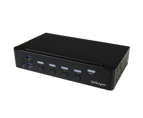 StarTech.com Switch Conmutador KVM de 4 Puertos HDMI 1080p con USB 3.0 - Negro