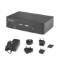 StarTech.com Switch Conmutador KVM DisplayPort de 2 Puertos - 8K60/4K144 - para Un Monitor - DP 1.4 - 2x USB 3.0 - 4x USB 2.0 HID - Conmutado por Boto